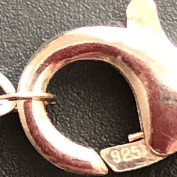 925 Sterling Circle Link Five Strand Adjustable 21” Necklace - Picture 2 of 4